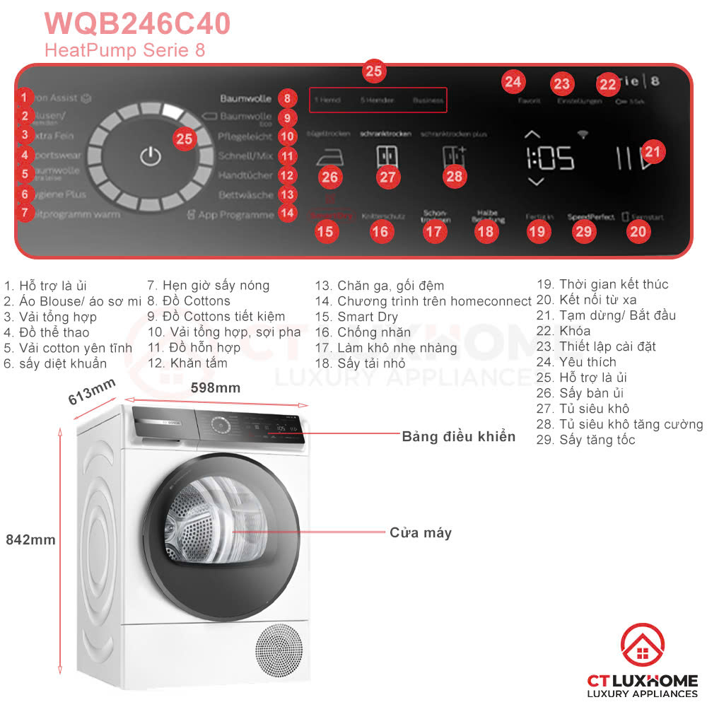 Máy sấy Bosch WQB246C40