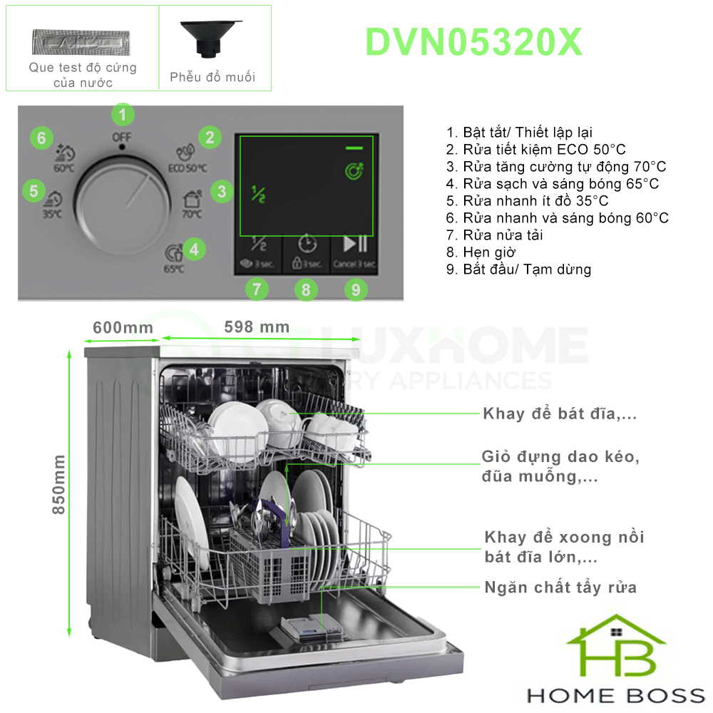 MÁY RỬA BÁT BEKO DVN05320X