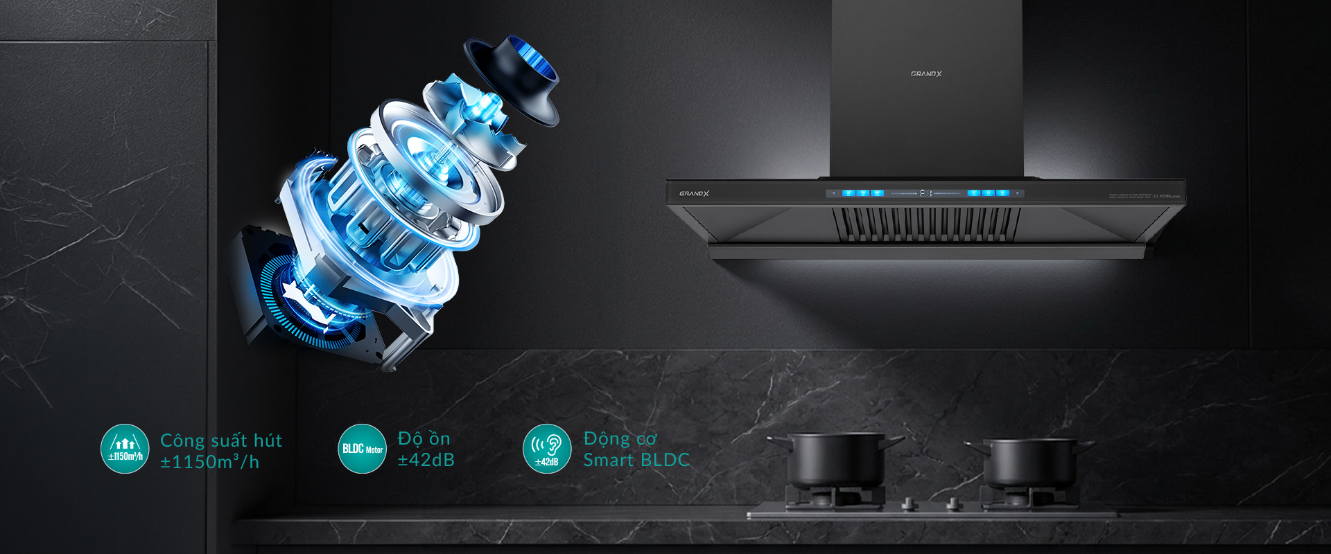 Máy Hút Mùi GrandX GX H90T81 Luxury
