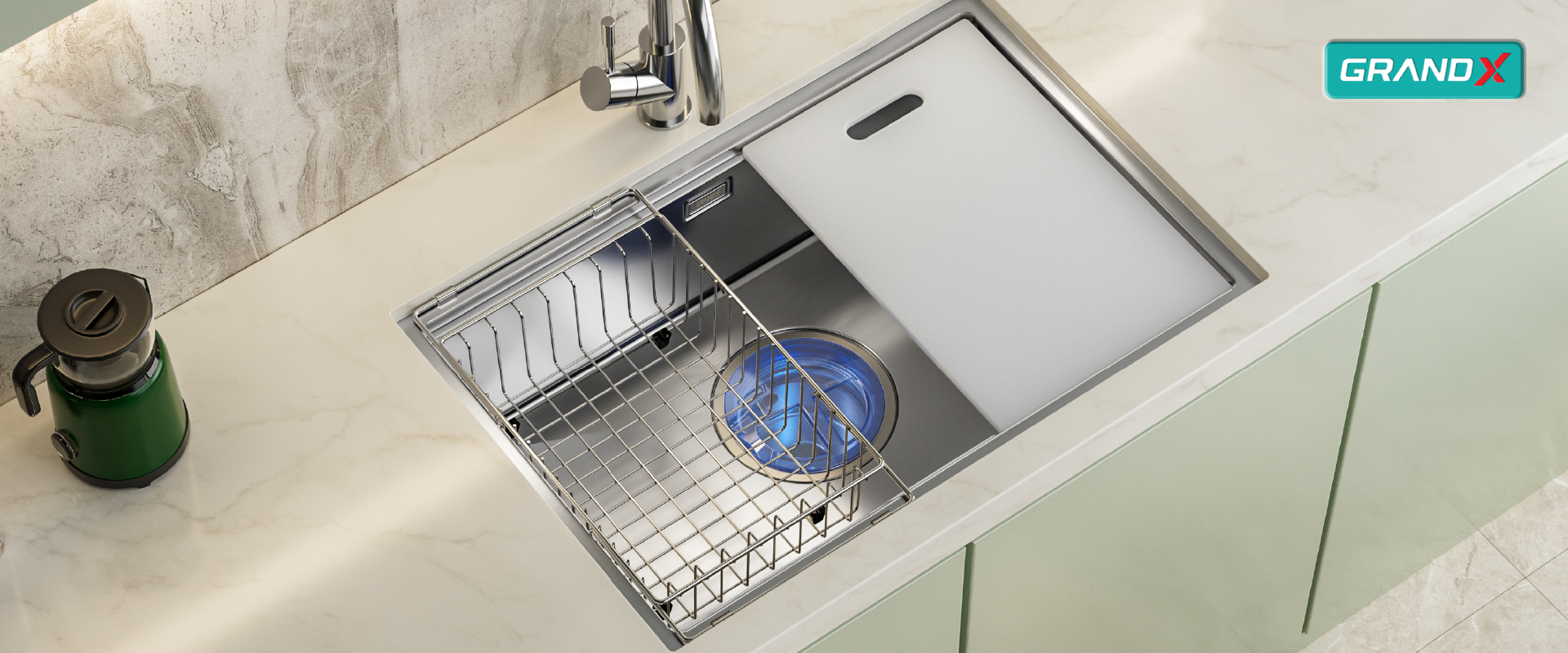 Chậu rửa bát GrandX GX7846S Smooth